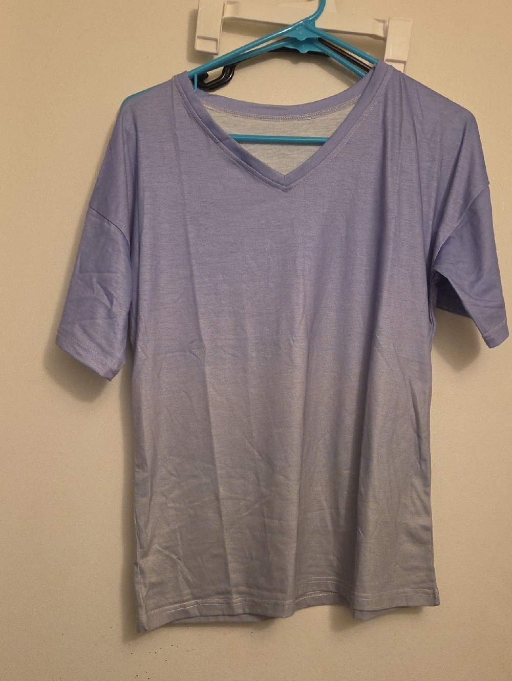 SHEIN Curve Light Lavender V-Neck Tee